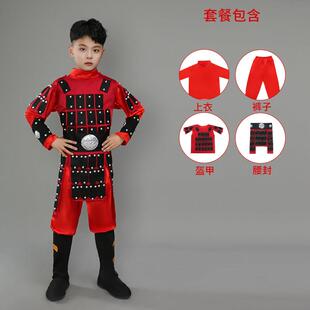 正品古代岳满一江红甲表演装童兵服杨嘉般表演飞服装木兰成人衬衫