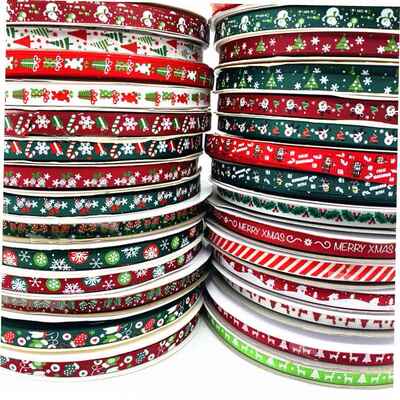 5 Yards 10mm Christmas Ribbon Printed Grosgrain Ribbons for1