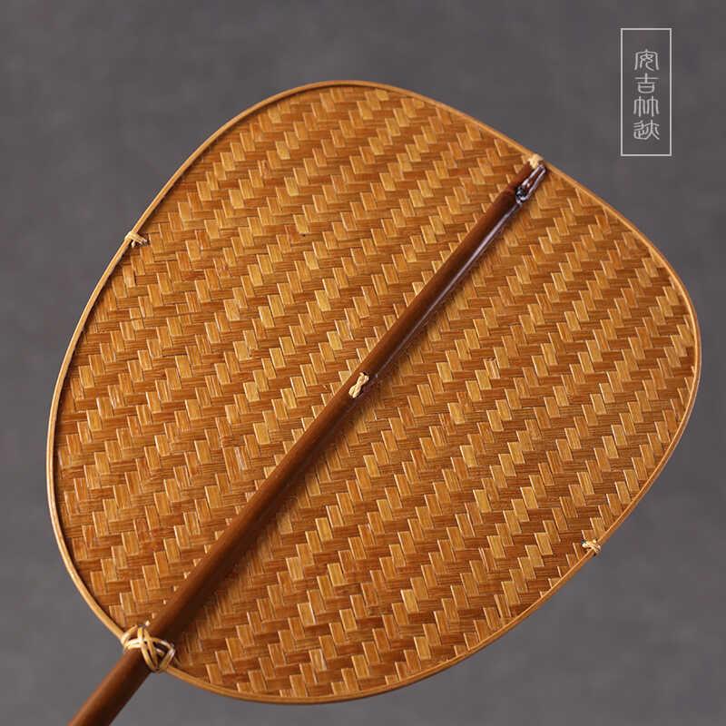 复古竹QKK编手工长扇柄团扇夏纳凉驱赶蚊虫蒲扇中风汉服国尾芭蕉