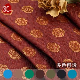 多色桃花织金锦缎布料丝绸缎子面料茶席织金手帐手作装 饰旗袍汉服