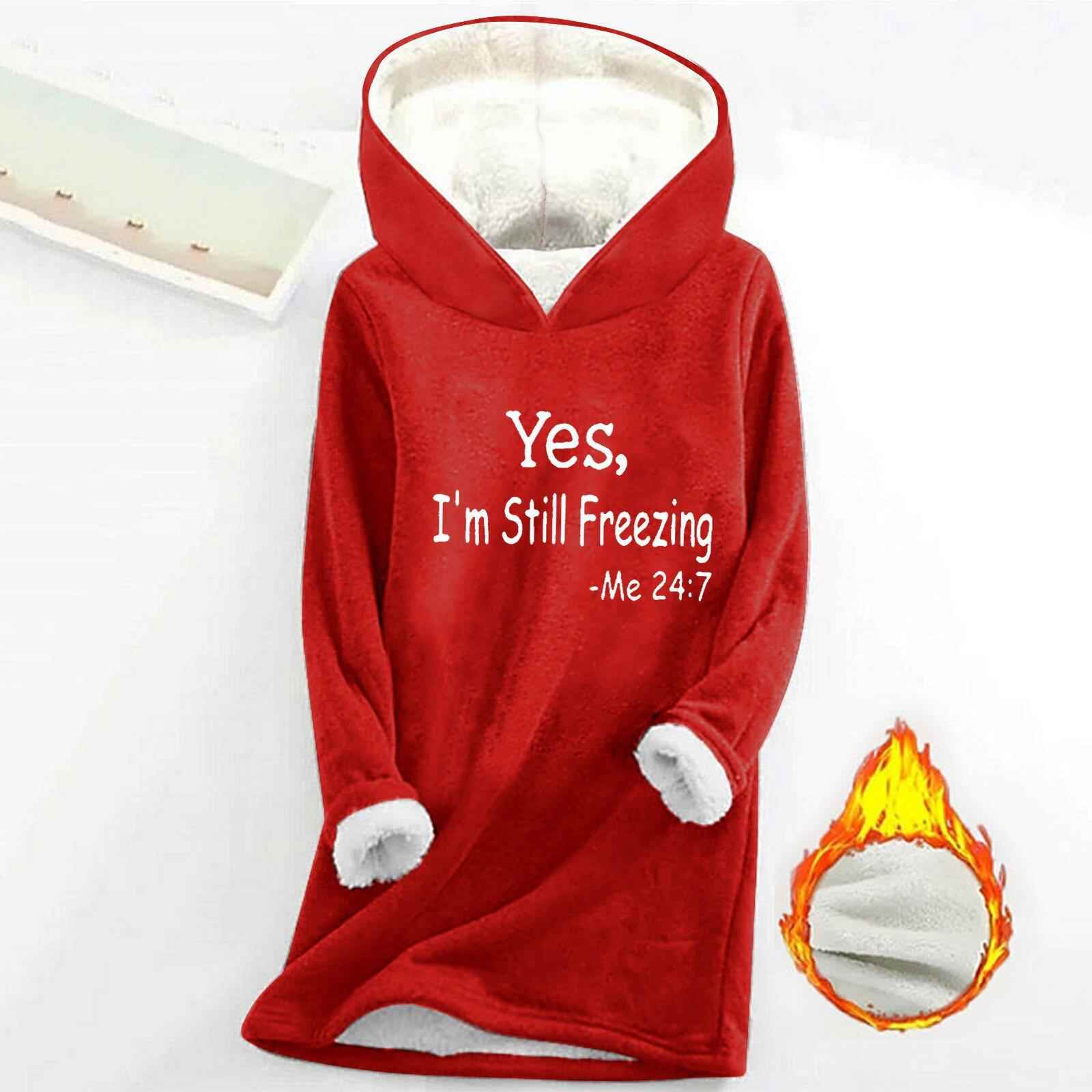 Womens offset printed pullover long sleeve casual thickened