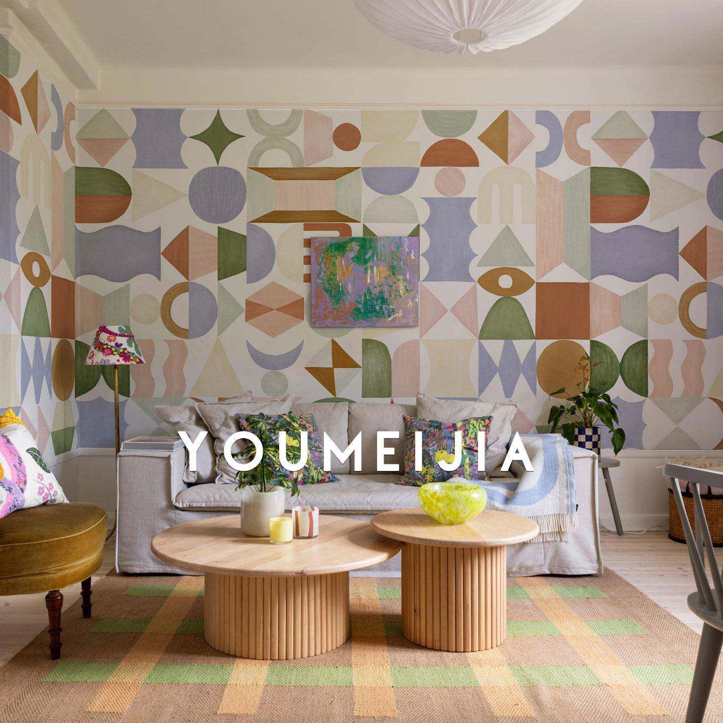 现代墙布色彩抽象几何客厅电视背景墙纸定制壁画沙发餐厅艺术壁纸