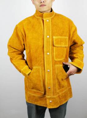 电焊牛皮防护工作服隔热防烫耐磨烧焊外套牛皮褂子劳保焊工服