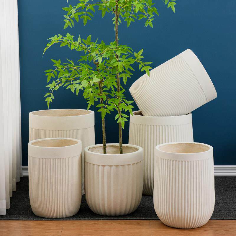 镁泥花盆超大家庭购物中心绿色植物装饰花盆无障碍豪华时尚新款落