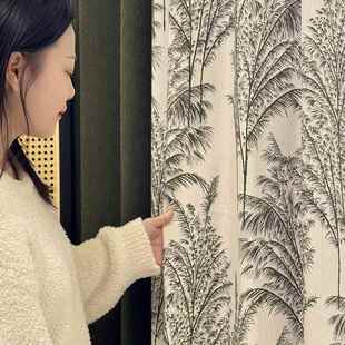 南法复古艺术窗帘中古风 客厅卧室现代轻奢唯美 亚麻高端浪漫新款