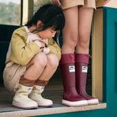 儿童胶鞋 男雨鞋 徒步赶海水靴露营 女防水防滑水鞋 热销日本亲子雨鞋