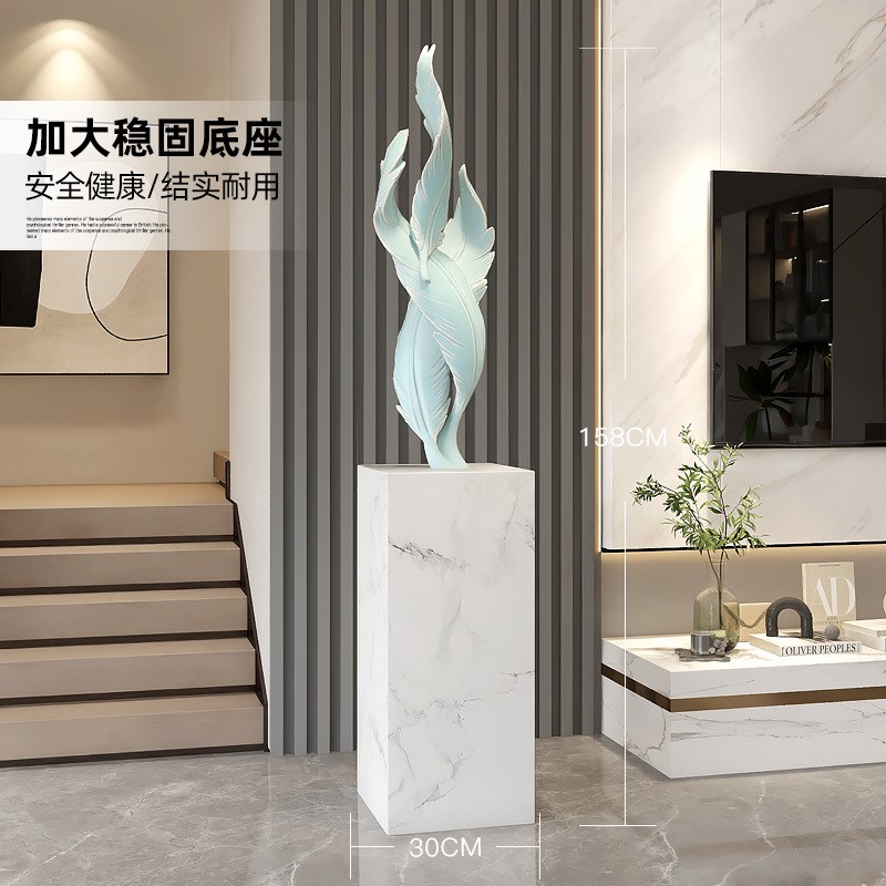 落地艺术奢轻新款羽毛店铺客厅玄关大型创意装饰品摆件雕塑摆设办