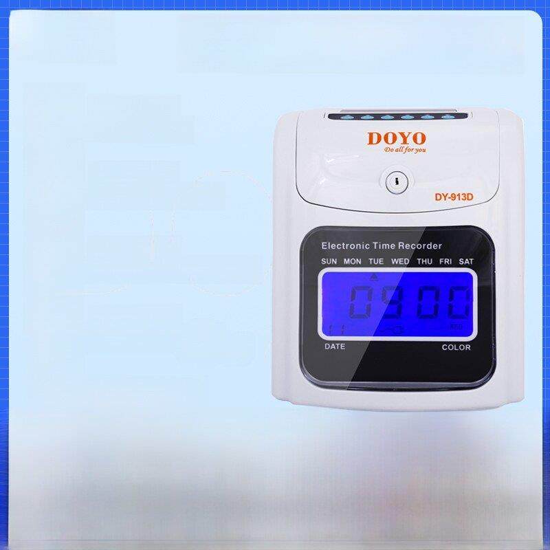 英文纸卡打卡钟插卡纸式电子考勤机打卡机员工工卡打咭钟停电打卡