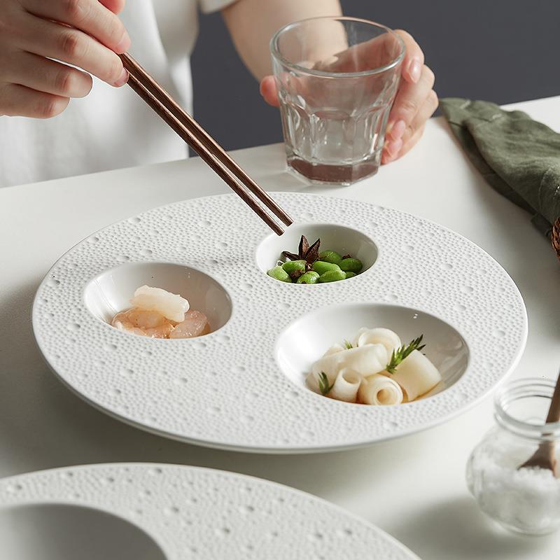 冷凉菜子厅商用网红酒盘店清酒吧kAOYtv小吃餐白碟子色餐具陶瓷菜