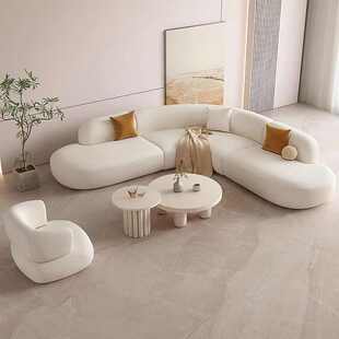 大厅大堂洽谈接待转角会客休息区新款区沙发异形酒店美容院弧形
