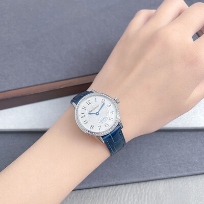 盒证[9.8新]积家约会系列精钢原镶钻石英手表女表3408530