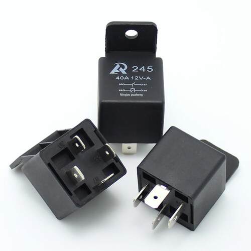 Ap 12V汽车继电器，塑料固定背4引脚常开40A24V宁波浦正汽车配件