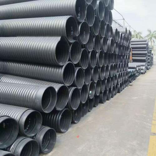 中空壁缠绕管hdpe双壁波纹管钢带PE增强管市政排污管排水管下水管