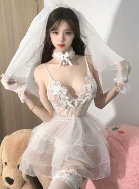 性感内衣情趣婚纱cos透视新娘装制服角色扮演深V诱惑装情调 qqny