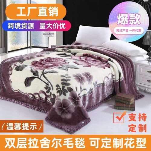 双层拉舍尔毛毯被子加厚超厚绒毯冬季盖毯子保暖沙发毯午睡毯