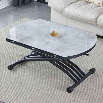 家用厅升一降茶几可移动两折叠多功能体式餐NPG桌用小户型圆形客