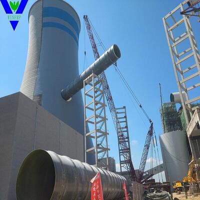 南宁玻璃钢直供大型耐腐玻璃钢电厂烟囱锅炉烟囱工业耐温烟囱