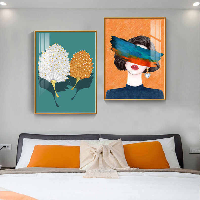 卧室装饰画现代简约主卧床头挂画轻奢温馨房间背景墙装饰壁画客厅