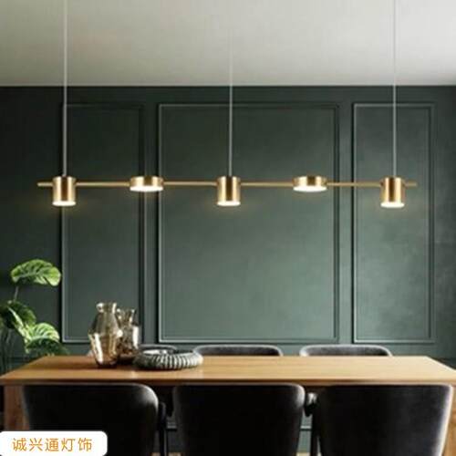 北欧现代简约餐厅灯三头长条极简设计师灯具吧台餐桌饭厅创意吊灯