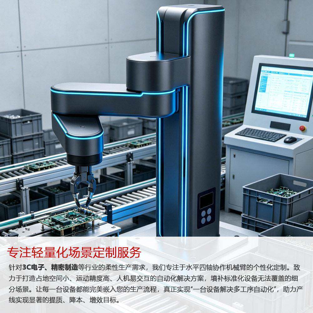 轻量化水平四轴协作机械臂拖拽示教产线上下料分拣码盘机器人