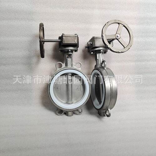 全不锈钢涡轮头D71F4-16P厂家供应手动涡轮不锈钢对夹式衬氟蝶阀