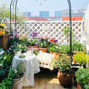 户外塑木网格栅栏爬藤架花园庭院围栏护栏篱笆阳台花架防腐木隔断