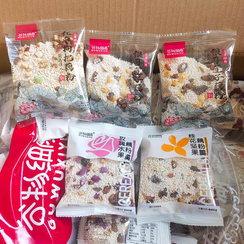 谷物细雨红枣枸杞银耳莲子玫瑰水果桂花坚果藕粉方便速食早餐代餐