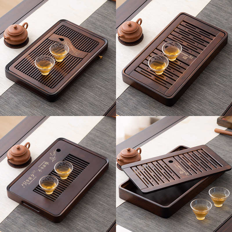茶盘小型家用长方形托盘功夫茶具储水茶海中式带排水竹制干泡茶台