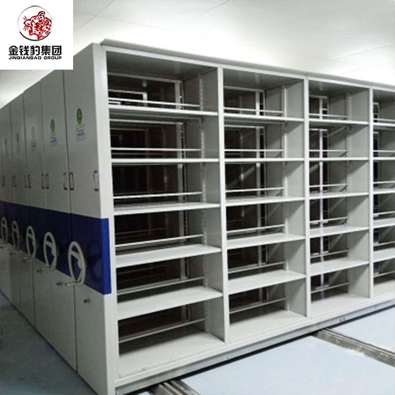 手摇可移动储物档案架半封闭钢制密集架书架文件柜冷轧钢板箱式