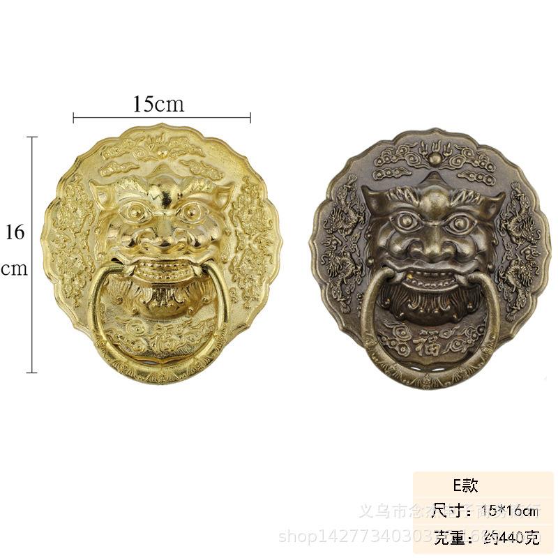 仿古大门15cm复古建筑大门纯铜狮子头拉手别墅门拉手仿古拉手
