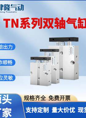 TN系列10X16X20活塞式气动双杆双轴气缸大推力可调行程带磁性气缸