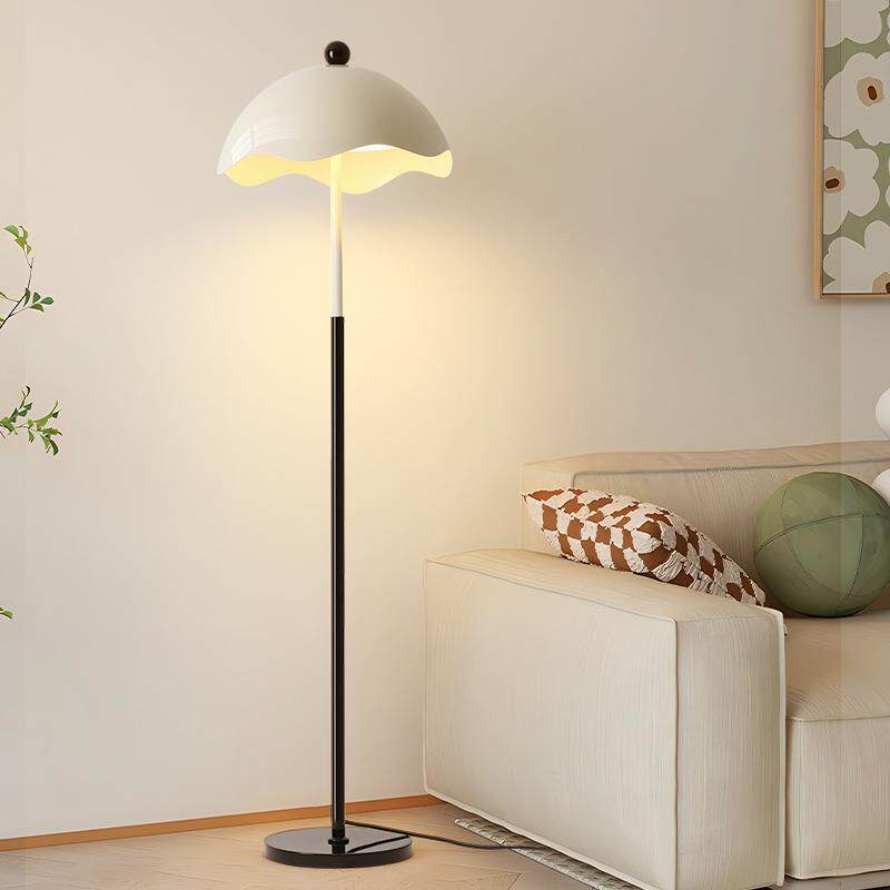 个性蛋壳中古风落地灯奶油色床头客厅沙发摆件照明书房阅读落地灯
