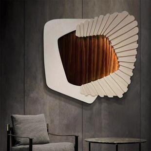 立体木雕玄关装 饰画简约现代高级感LED灯光画客厅背景墙发光挂画