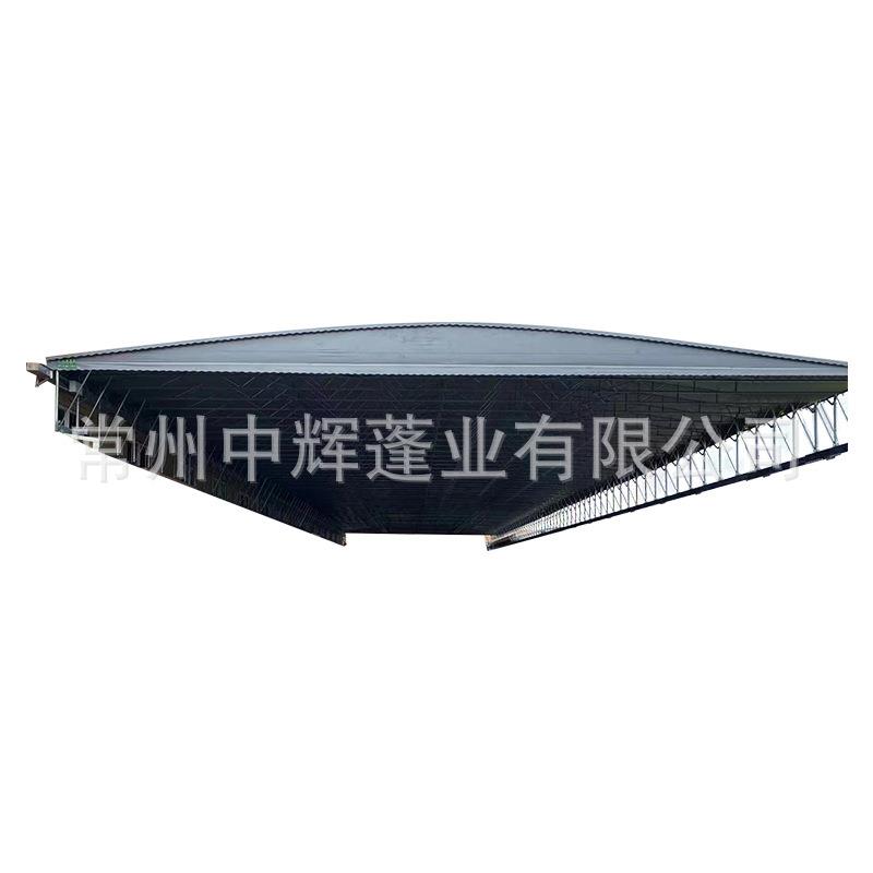 户外电动移动推拉伸缩遮阳雨棚工厂仓储蓬房球场棚遥控伸缩雨棚
