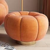 凳子南瓜沙发矮凳羊羔毛现代绒约科技网简红凳客厅卧室单人小90圆