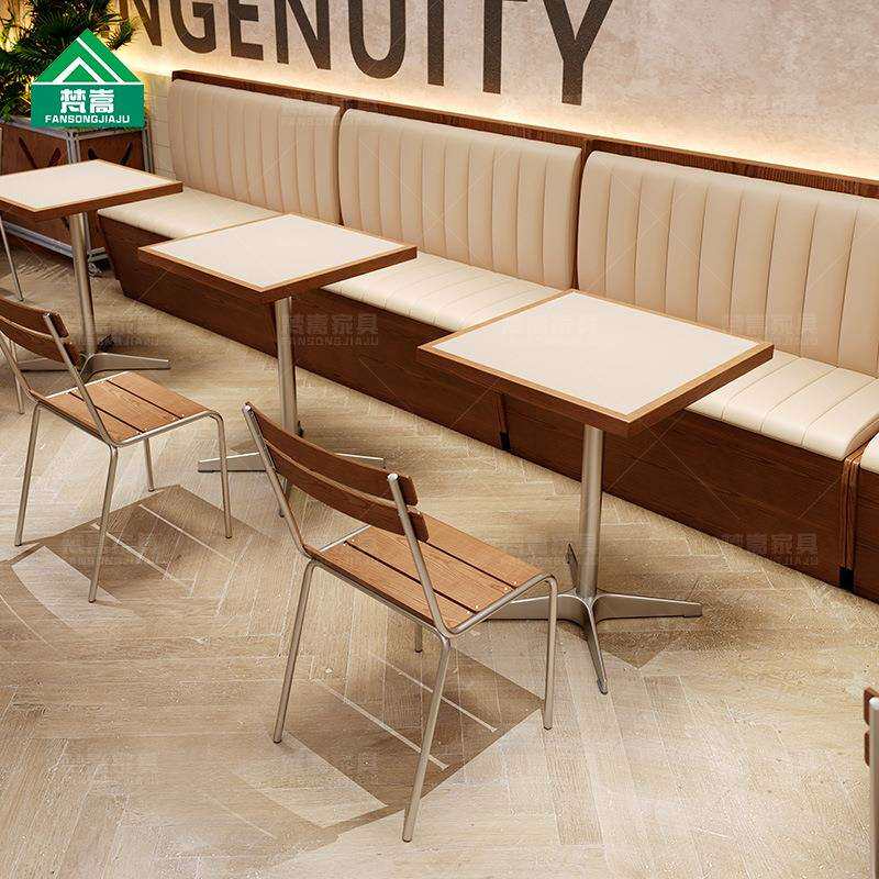 韩系轻食西餐厅桌椅组合现代简约奶茶咖啡店小圆桌椅简餐厅餐桌椅