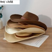 超大檐男士 沙滩帽夏天大沿遮阳礼帽休闲百搭牛仔帽户外防晒草帽潮