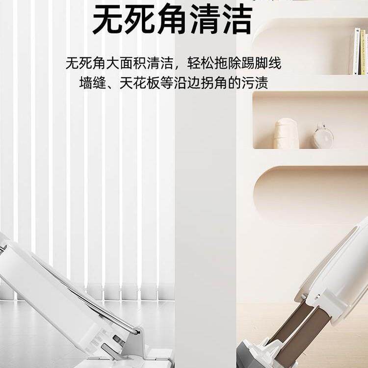 海绵拖把家用一拖净2025新款对折式免手洗拖布吸水平板胶棉头大号