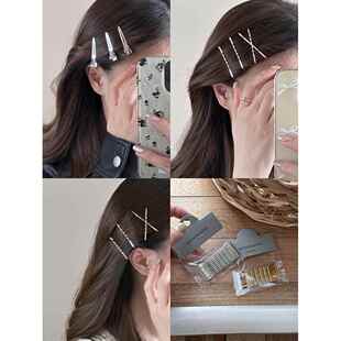 甜酷金属发夹女2024新款高级感前额刘海碎发侧耳边夹一字夹子发饰