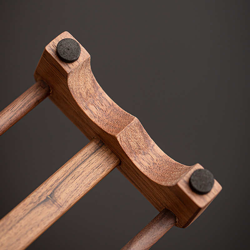 胡桃木茶杯架收纳架沥水置物架晾杯架实木杯托功夫茶具茶道配件