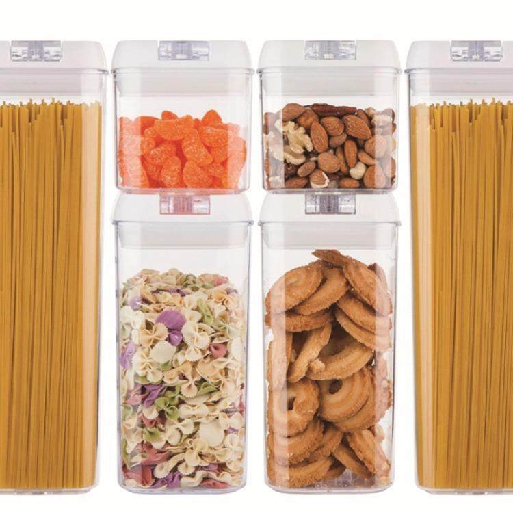 现货大六件透明密封厨房杂粮密封罐坚果储物罐保鲜五谷干货收纳盒