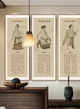 中医十四经络图装饰画中医养生推拿馆文化墙挂画中医诊室氛围壁画