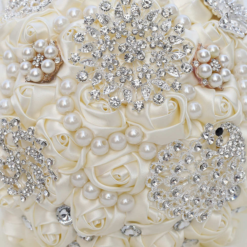 货源新娘缎带水钻手捧花婚庆用品婚礼捧花韩式新娘手捧花W230