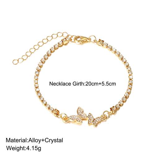 Butterfly bracelet满钻手錬轻奢小众镶钻蝴蝶手錬网红同款手錬