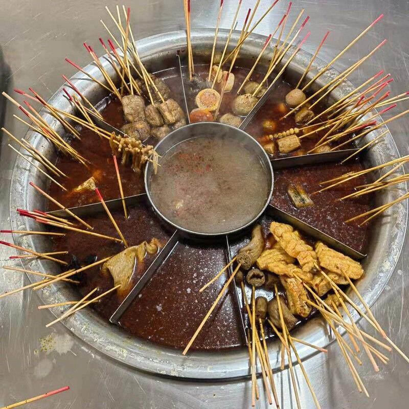 麻辣烫专用锅串串格子卤煮关东煮多隔商用锅多格九宫锅摆摊鸳鸯锅