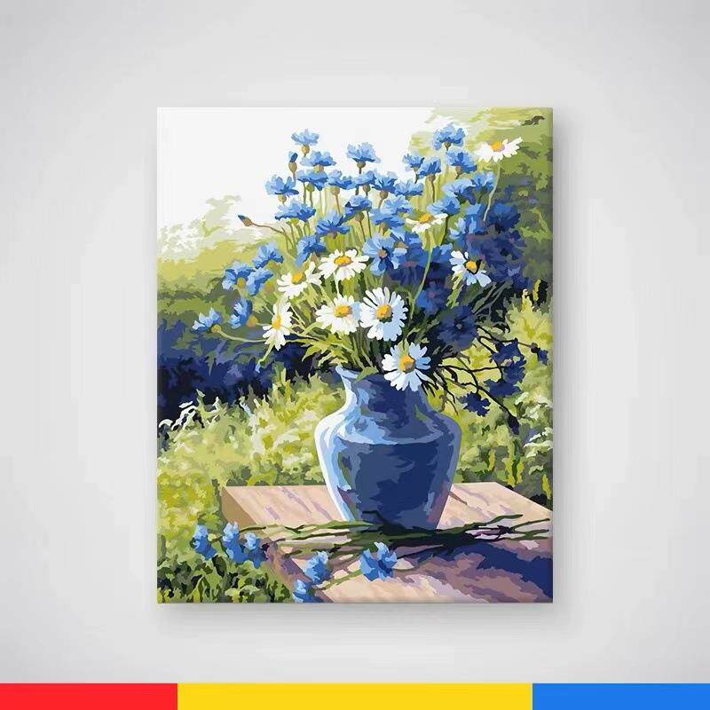 数字油画diy油彩画填色花卉窗花生日礼品手工diy油画填充现代简约