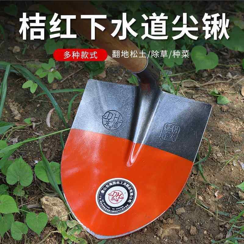 开沟锄头锰钢三角锄头农用背土背垄锄头开沟起垄松土种菜翻地平锄