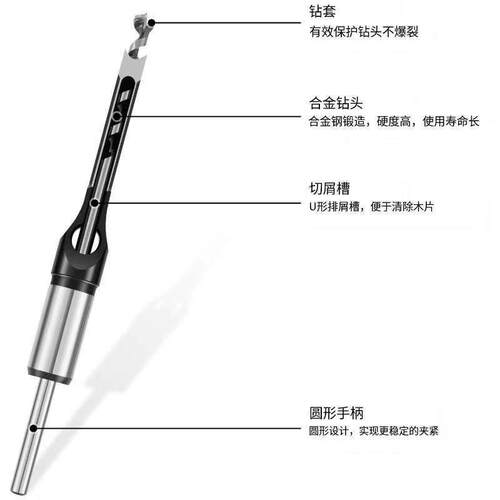 木工方孔钻方形开孔器 方眼钻方榫钻钻芯木工打孔钻