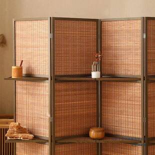 实木屏风隔断客厅入户遮挡房间办公室新中式 折叠移动落地复古茶室