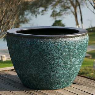 荷花景德镇庭院鱼缸缸碗乌龟睡莲莲水缸青花瓷甲金鱼缸盆大缸酒店